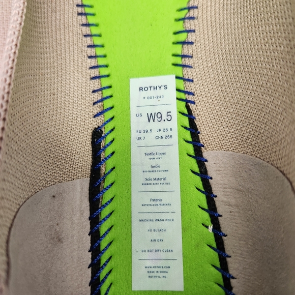 Rothy's The Flat Ecru Slip On Ballet Shoe Women’s 9.5 Neutral Beige - Picture 12 of 12